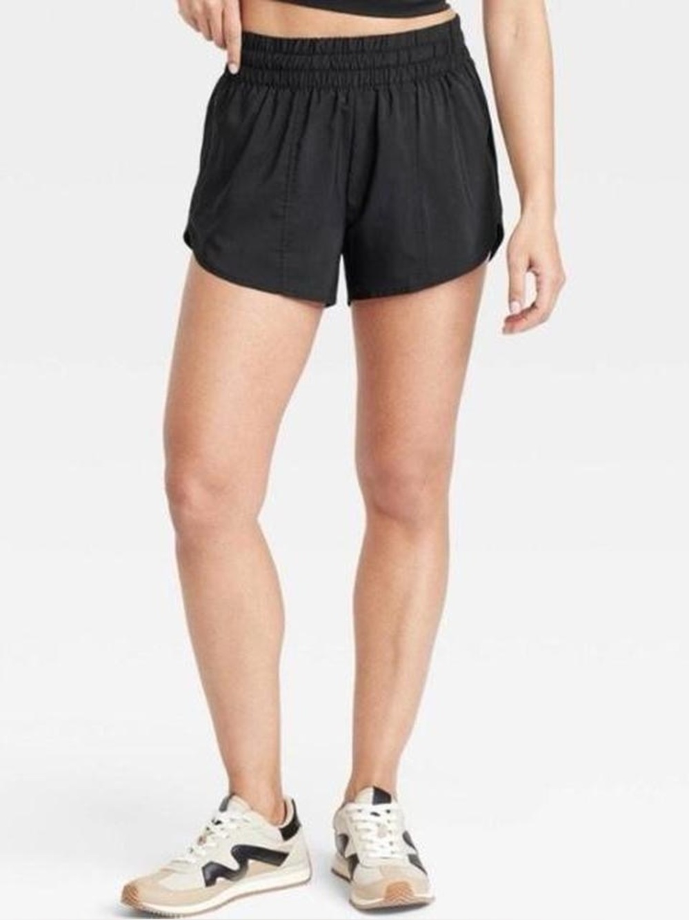 NWT Black Mid-Rise Running Shorts with Inner Brief Women’s Size Medium